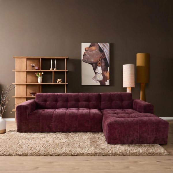 Starfurn MySofa Ruby Hoekbank Paars  2,5 zits AL + Lounge R