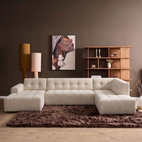 Starfurn MySofa Ruby U-bank Beige Lounge L + 2,5 + Ottomane R