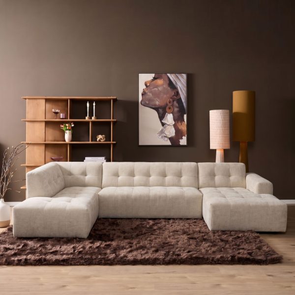 Starfurn MySofa Ruby U-bank Beige Ottomane L + 2,5 + Lounge R
