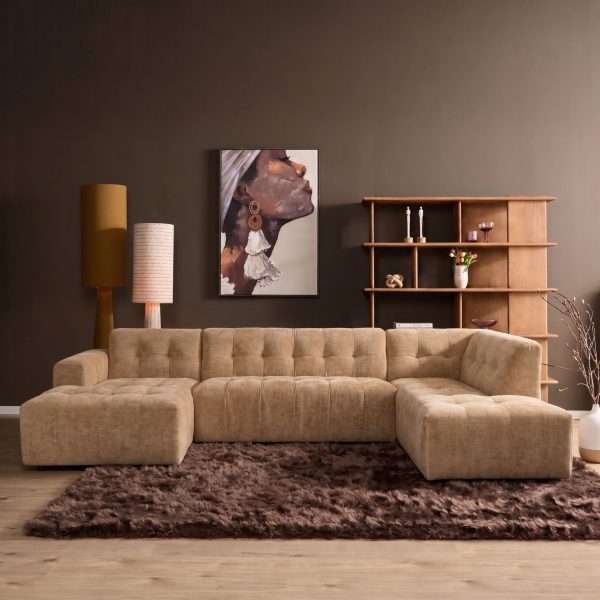 Starfurn MySofa Ruby U-bank Camel Lounge L + 2,5 + Ottomane R