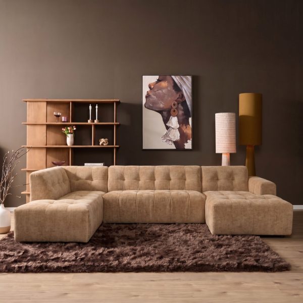 Starfurn MySofa Ruby U-bank Camel Ottomane L + 2,5 + Lounge R