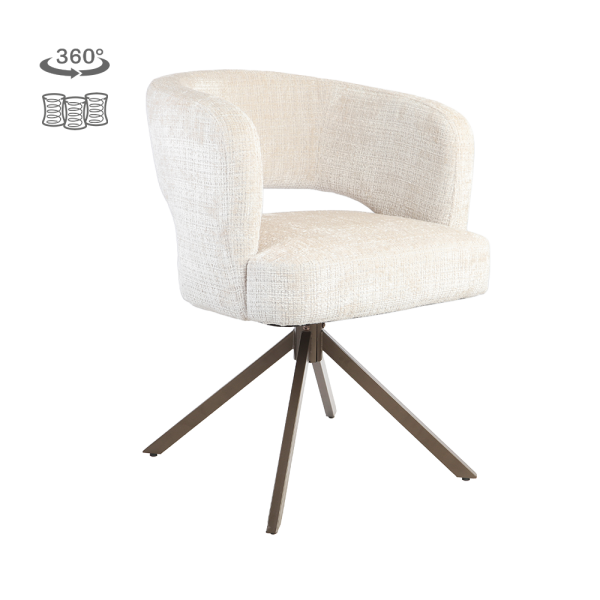 Tower Living Mura Armstoel - Cremona 02 sand - Anodic (draaibaar)