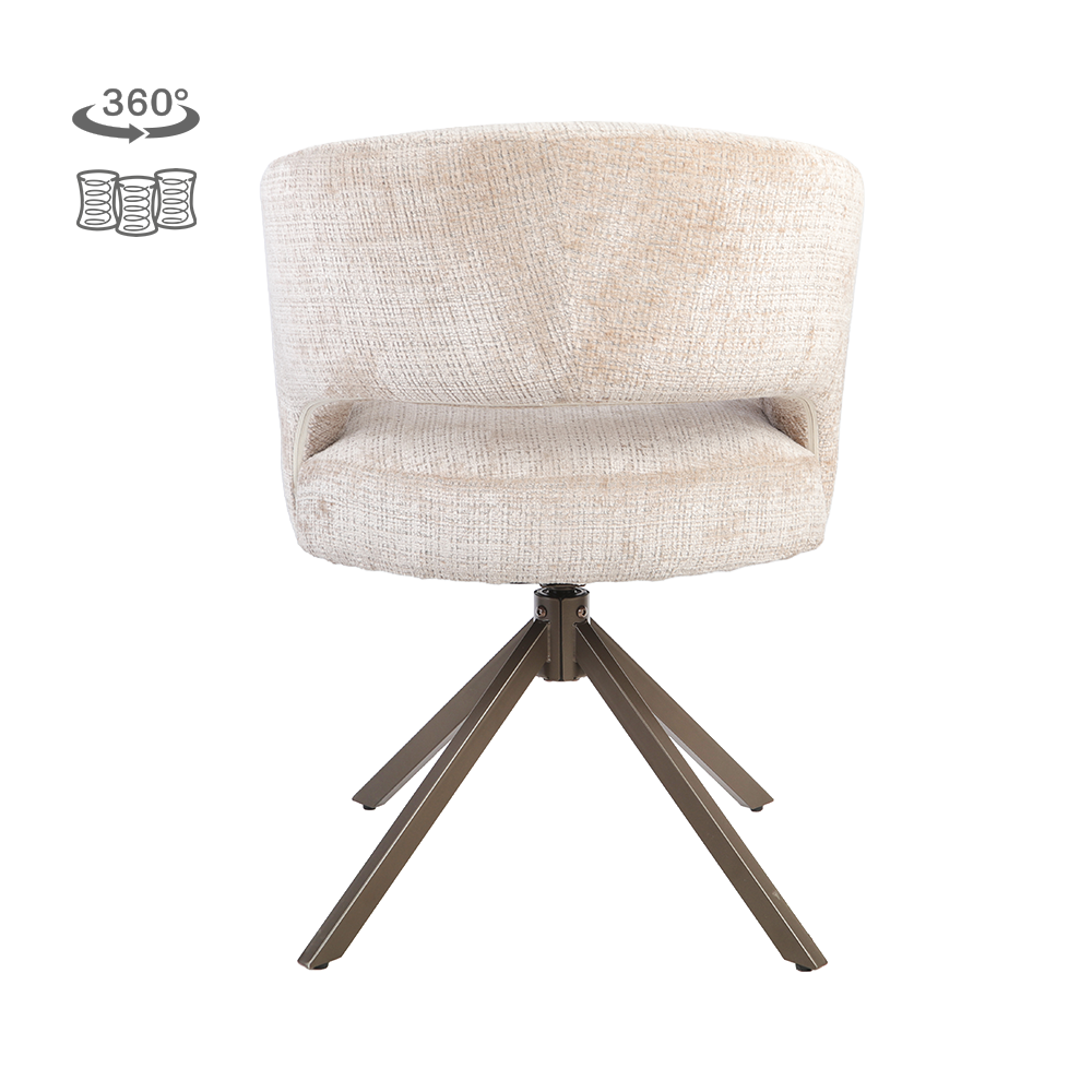 Tower Living Mura Armstoel - Cremona 14 beige - Anodic (draaibaar)