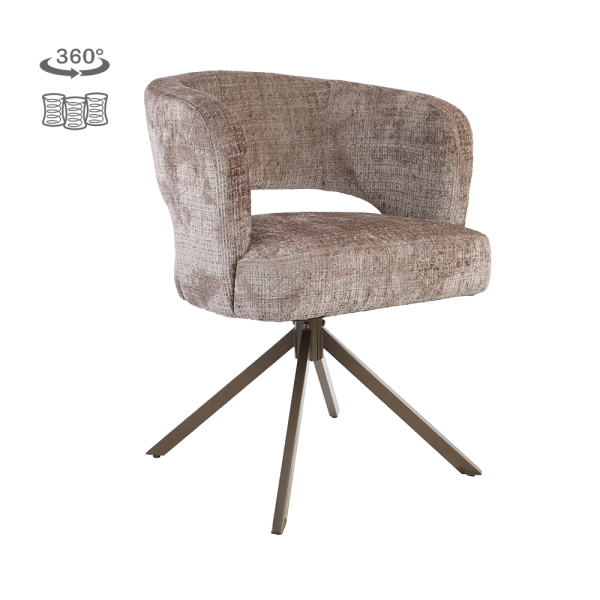 Tower Living Mura Armstoel - Cremona 24 clay - Anodic (draaibaar)
