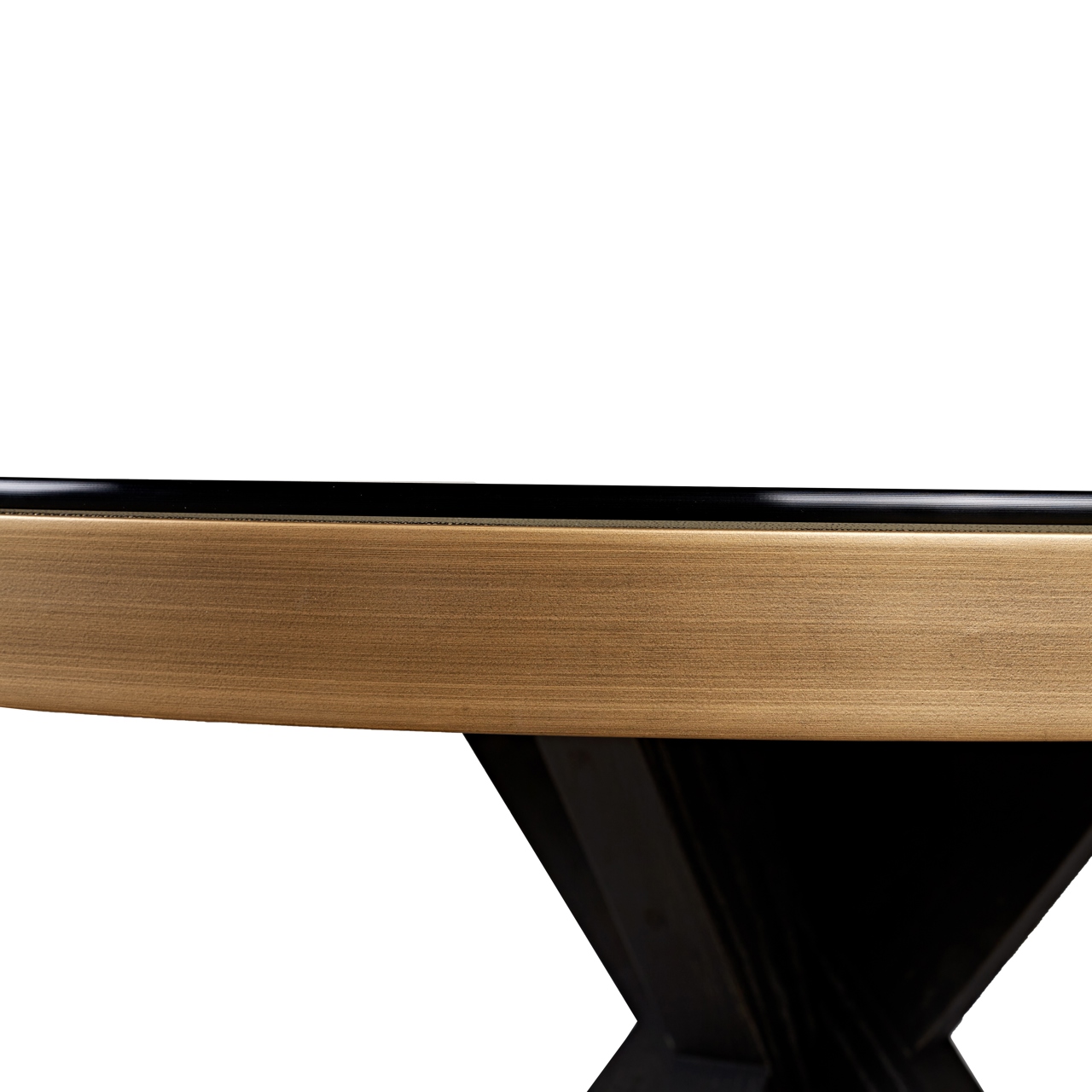 Richmond Interiors Eettafel Bloomville brass shagreen incl. glass top 140Ø