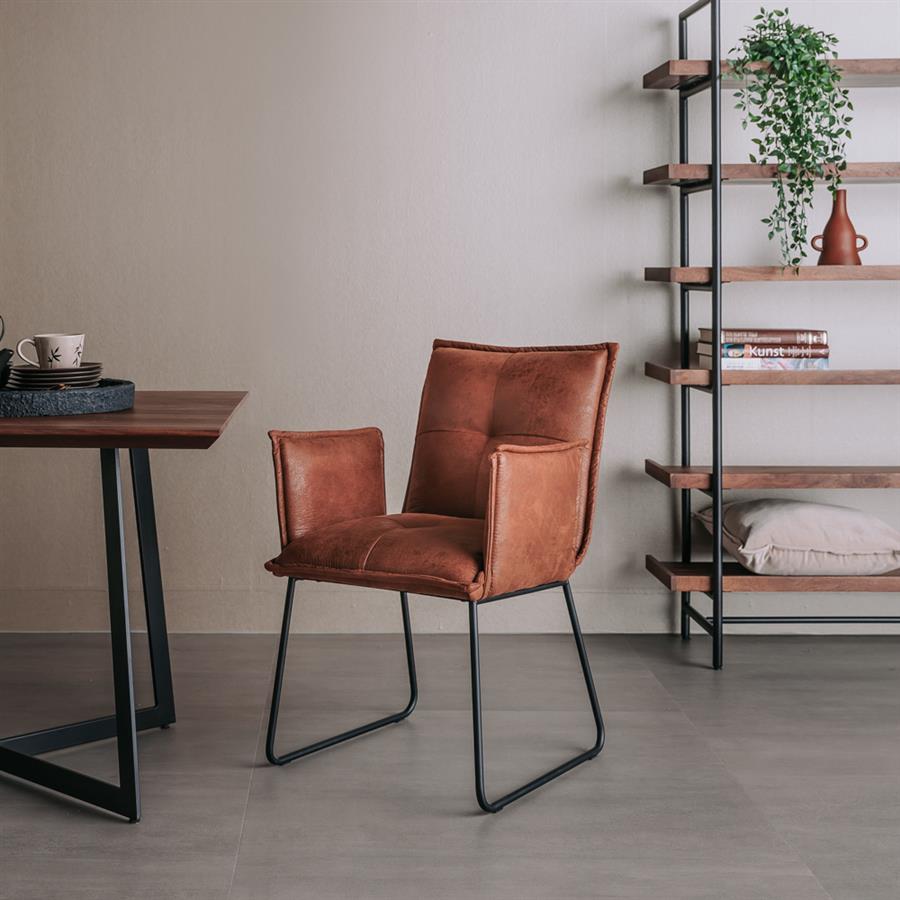 Tower Living Seda Armstoel - fabric Cherokee 8 cognac