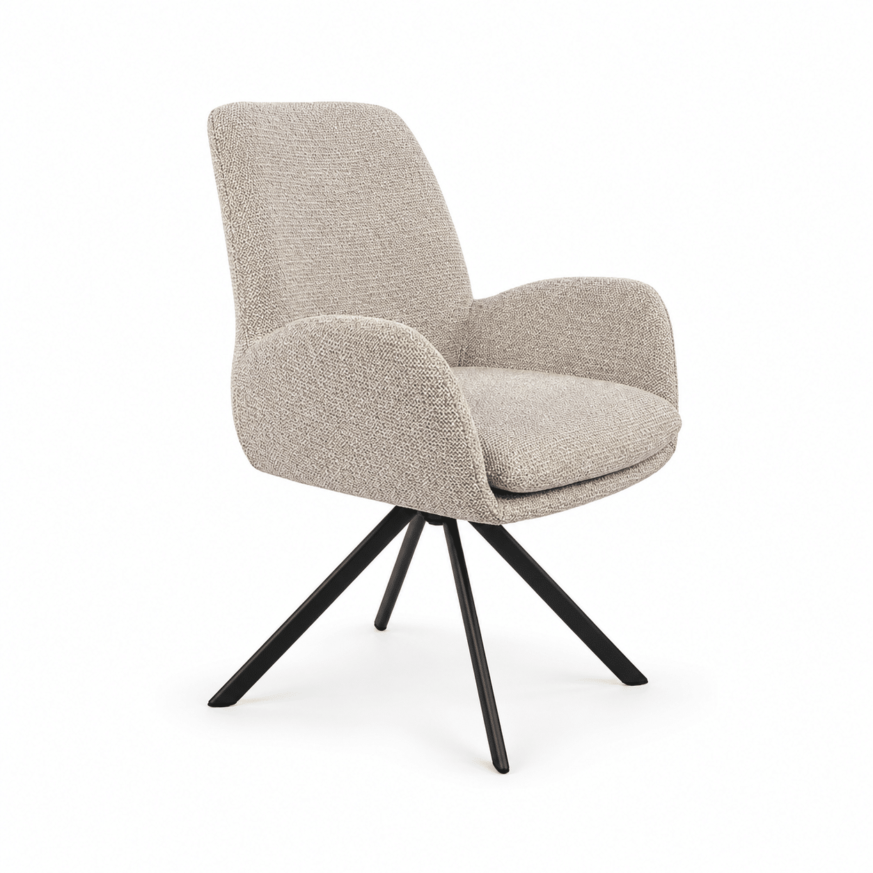 Nijwie MySons Charles armstoel - draaipoot 360 - Milan - Nature 120 - Unique Collection