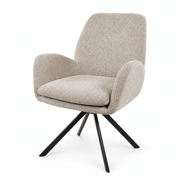 Nijwie MySons Charles armstoel - draaipoot 360 - Milan - Nature 120 - Unique Collection