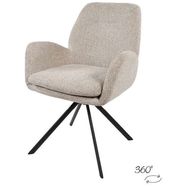 Nijwie MySons Charles armstoel - draaipoot 360 - Milan - Nature 120 - Unique Collection
