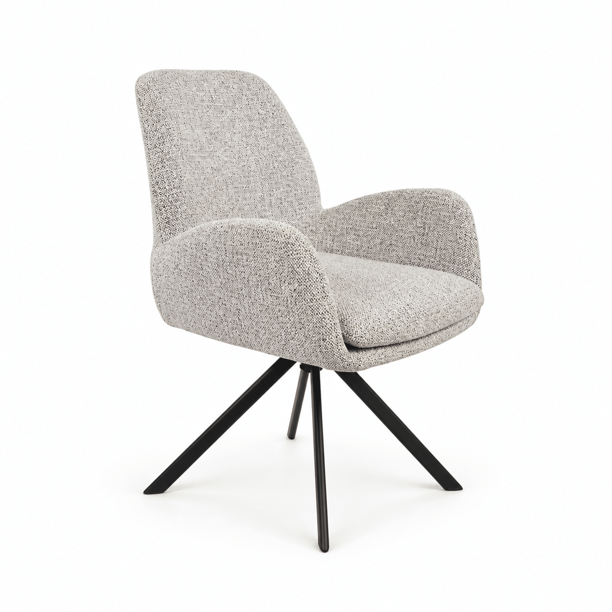Nijwie MySons Charles armstoel - draaipoot 360 - Milan - Salt 'n Pepper 105 - Unique Collection