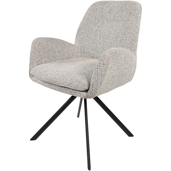 Nijwie MySons Charles armstoel - draaipoot 360 - Milan - Salt 'n Pepper 105 - Unique Collection