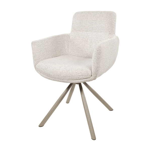Nijwie MySons Harry armstoel - taupe draaipoot 360 - Present - Champagne 120 - Unique Collection