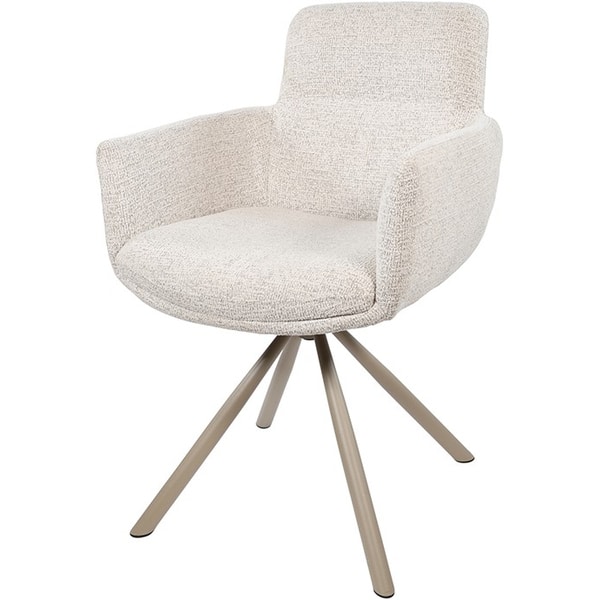 Nijwie MySons Harry armstoel - taupe draaipoot 360 - Present - Champagne 120 - Unique Collection
