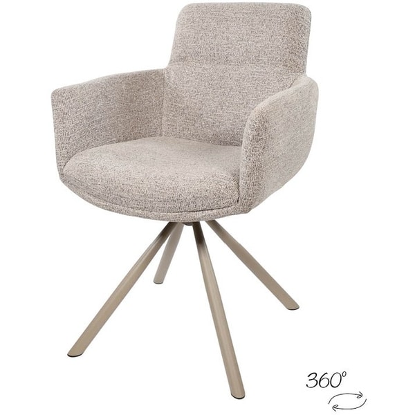 Nijwie MySons Harry armstoel - taupe draaipoot 360 - Present - Sandy 121 - Unique Collection
