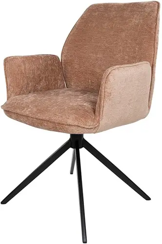 Nijwie MySons Riva eetkamerstoel - draaipoot 360ARS - Vibe - Salmon 52 - Unique Collection