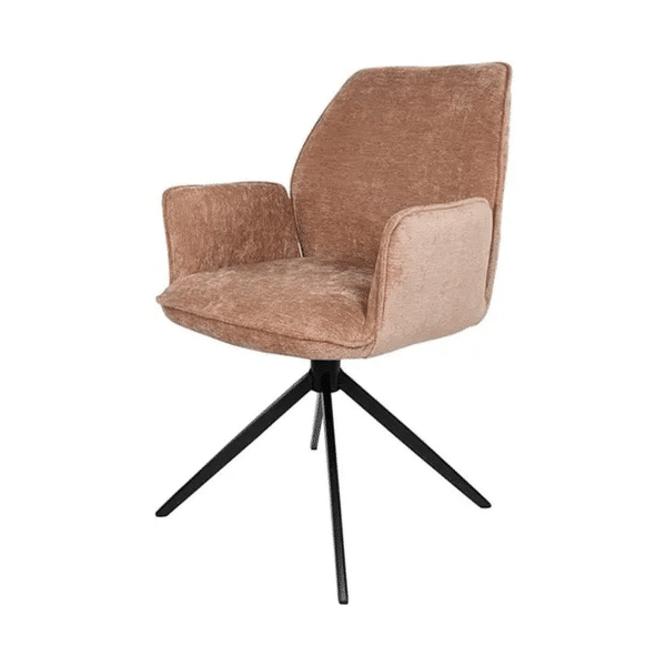 Nijwie MySons Riva eetkamerstoel - draaipoot 360ARS - Vibe - Salmon 52 - Unique Collection