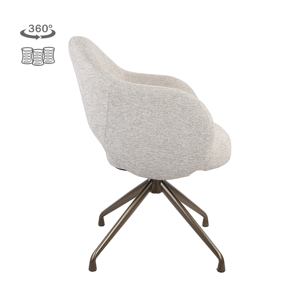 Tower Living Porto Armstoel - Toro 25 cream - Anodic (draaibaar)
