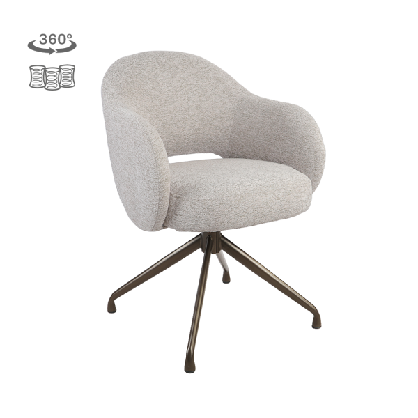 Tower Living Porto Armstoel - Toro 35 beige - Anodic (draaibaar)
