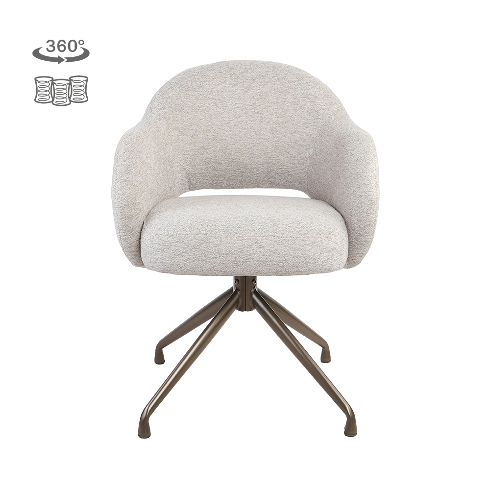 Tower Living Porto Armstoel - Toro 35 beige - Anodic (draaibaar)