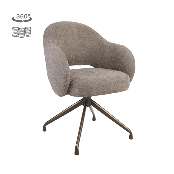 Tower Living Porto Armstoel - Toro 45 mocca - Anodic (draaibaar)
