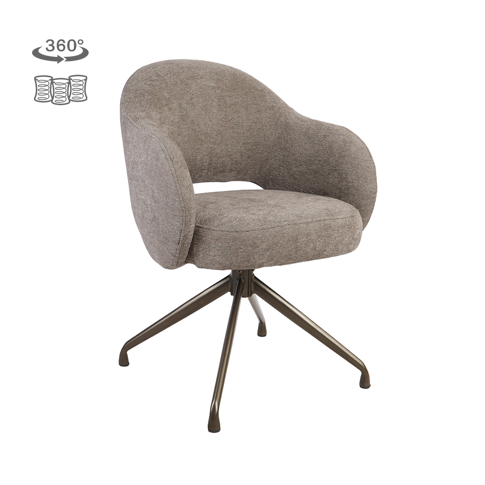 Tower Living Porto Armstoel - Toro 45 mocca - Anodic (draaibaar)