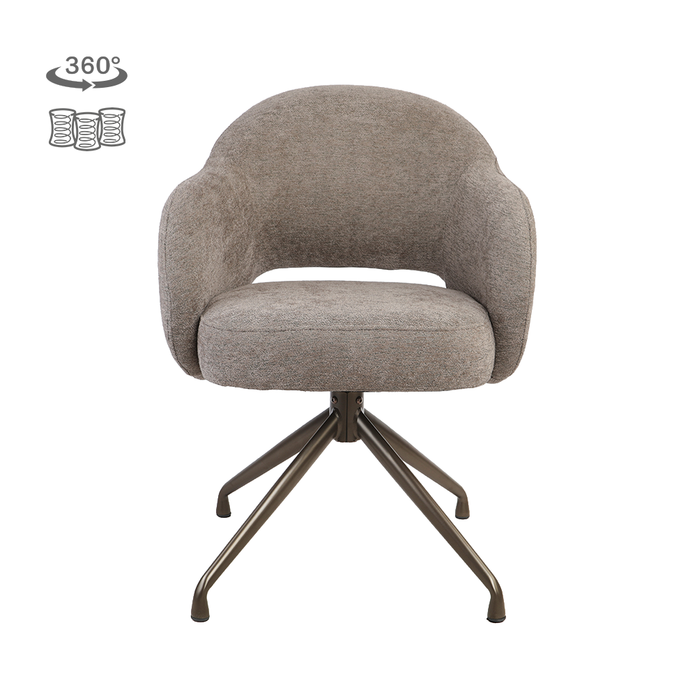 Tower Living Porto Armstoel - Toro 45 mocca - Anodic (draaibaar)