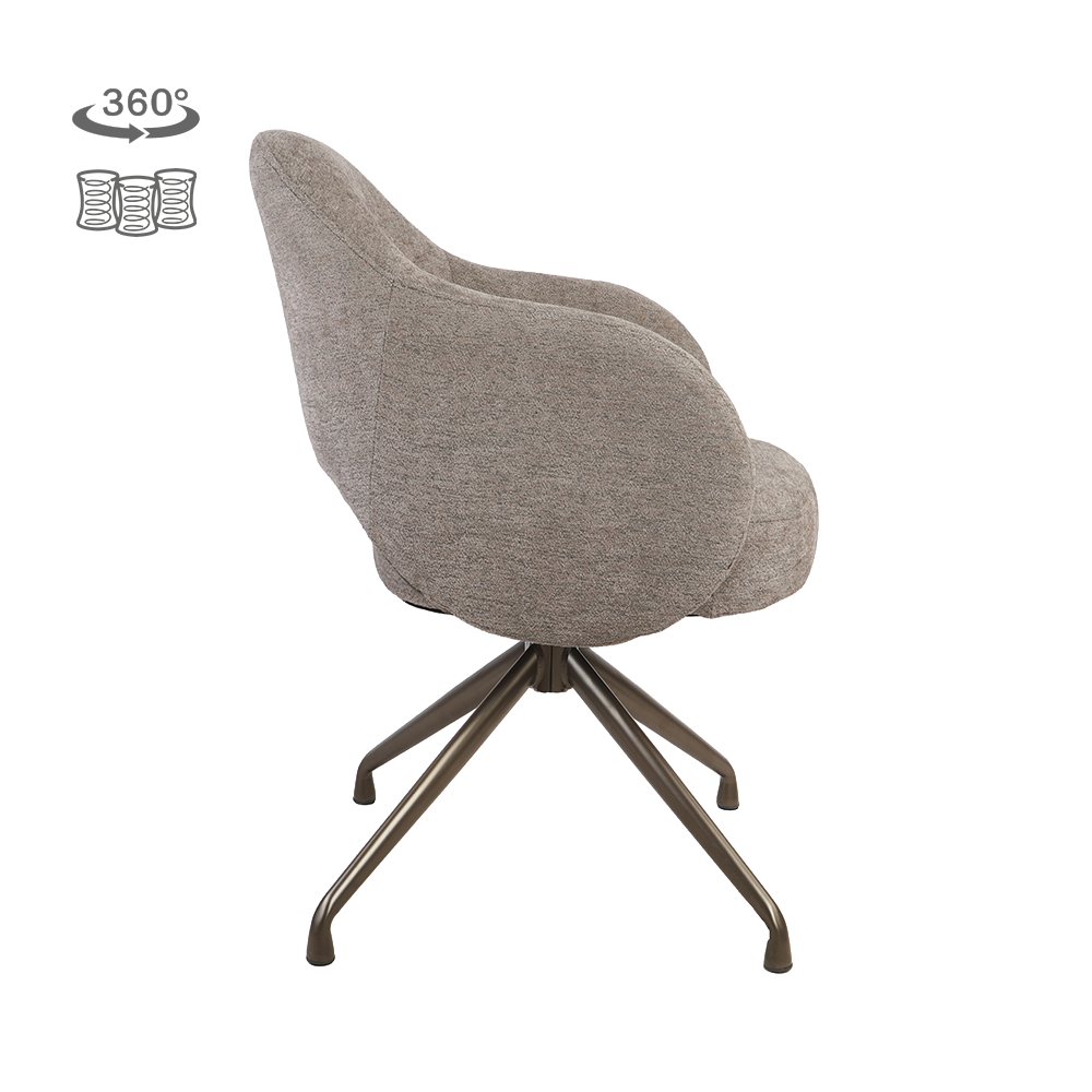 Tower Living Porto Armstoel - Toro 45 mocca - Anodic (draaibaar)