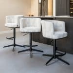 Richmond Interiors Barstoel Cheyenne beige graffic swivel