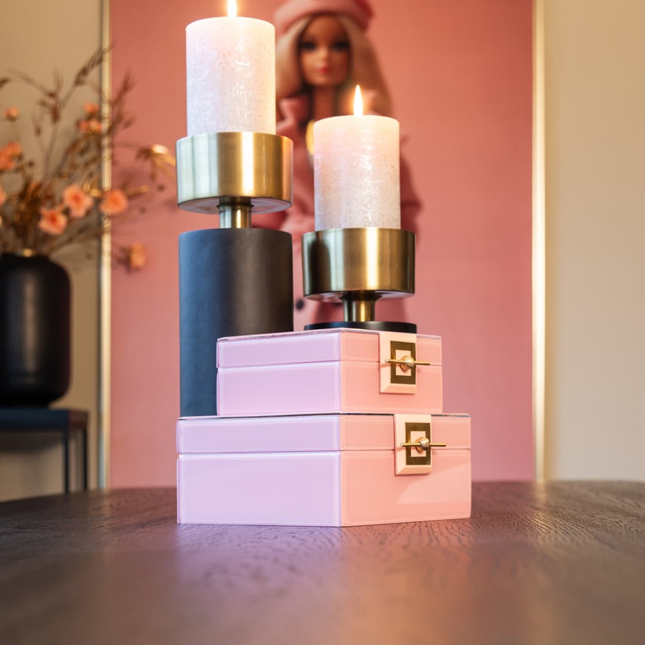 Richmond Interiors Opbergdoos Bodine pink large