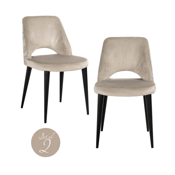Richmond Interiors Eetkamerstoel Tabitha trendy nature fire retardant (Set of 2)