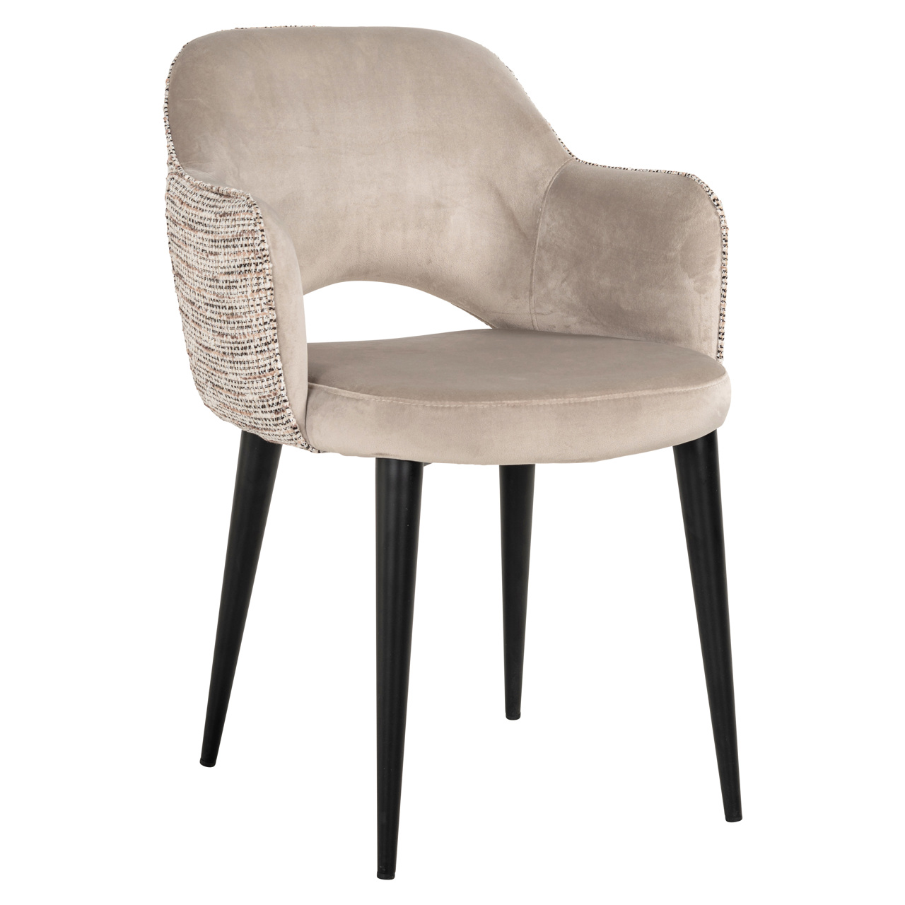 Richmond Interiors Eetkamerstoel Giovanna trendy nature / khaki velvet fire retardant