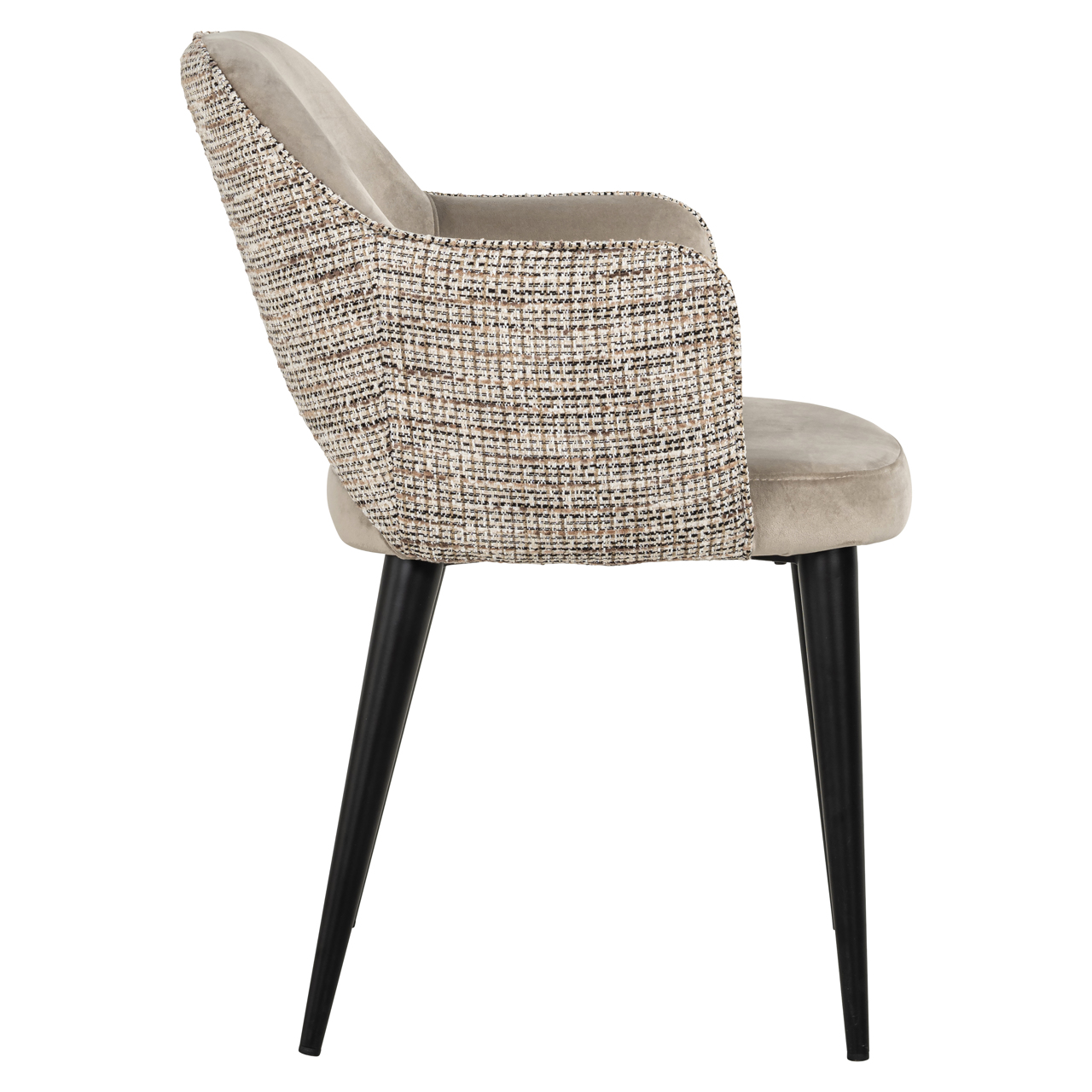 Richmond Interiors Eetkamerstoel Giovanna trendy nature / khaki velvet fire retardant