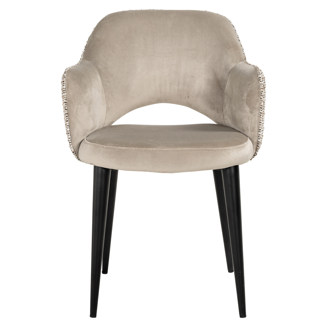 Richmond Interiors Eetkamerstoel Giovanna trendy nature / khaki velvet fire retardant