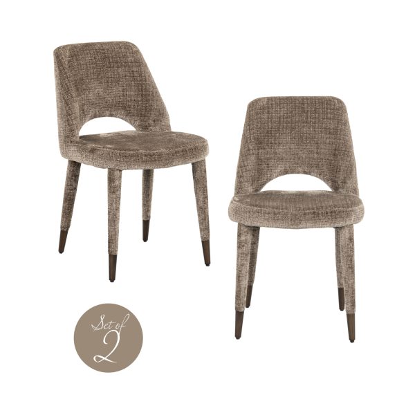 Richmond Interiors Eetkamerstoel Cecilia niagara stone fire retardant (Set of 2)