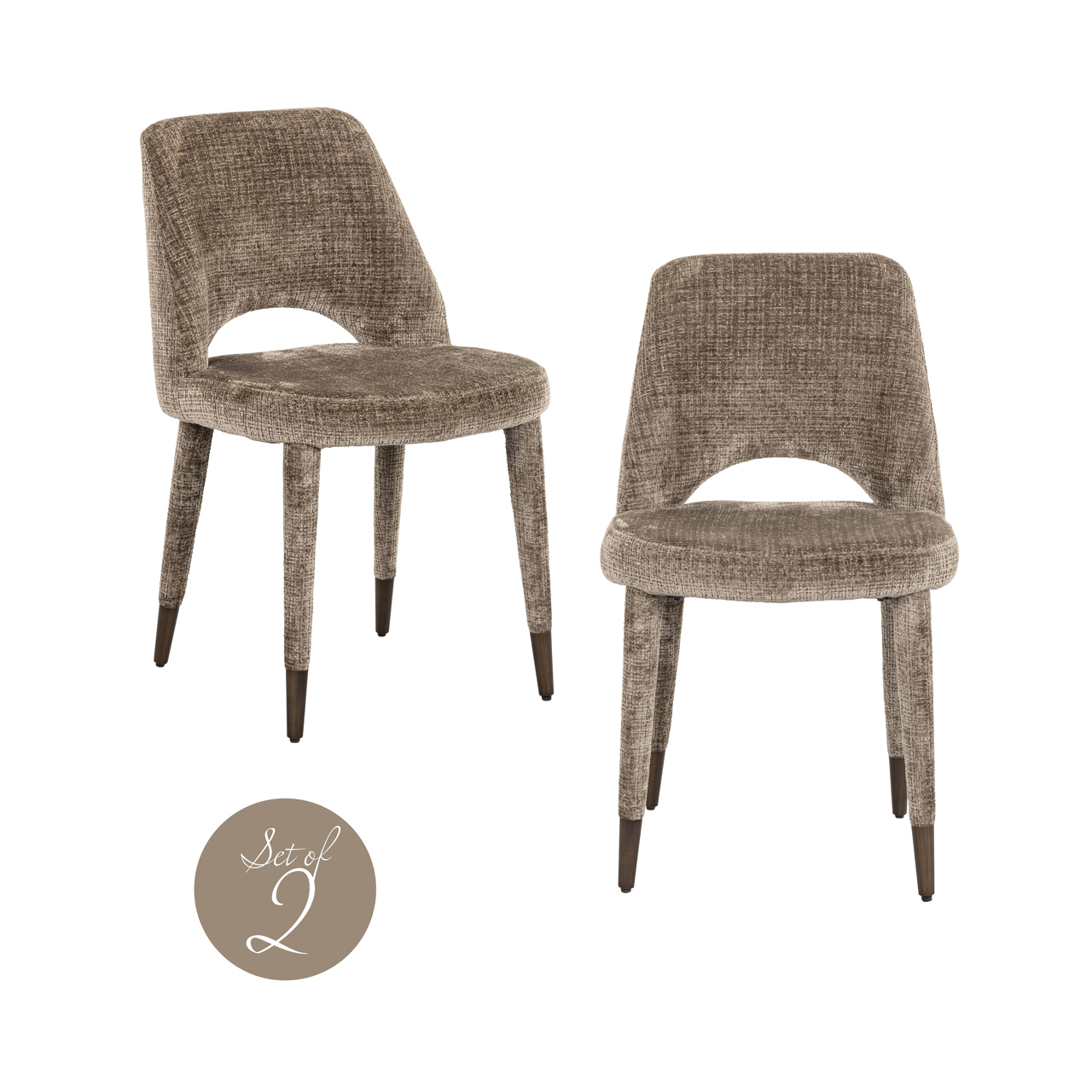 Richmond Interiors Eetkamerstoel Cecilia niagara stone fire retardant (Set of 2)