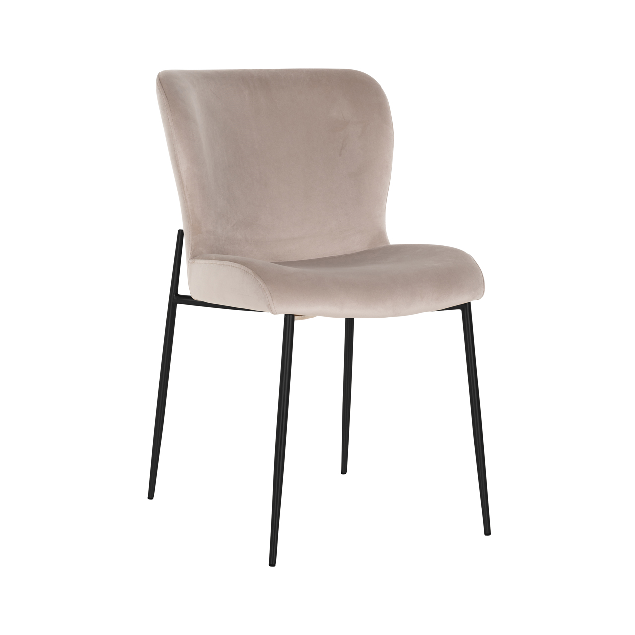 Richmond Interiors Eetkamerstoel Darby khaki velvet fire retardant (Set of 2)