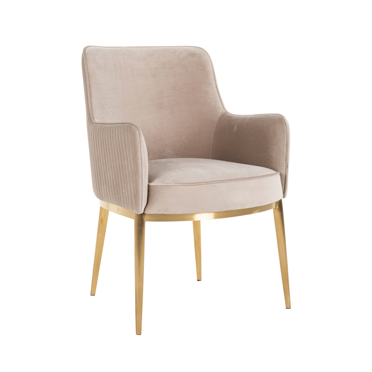 Richmond Interiors Eetkamerstoel Breeze khaki velvet fire retardant (Set of 2)