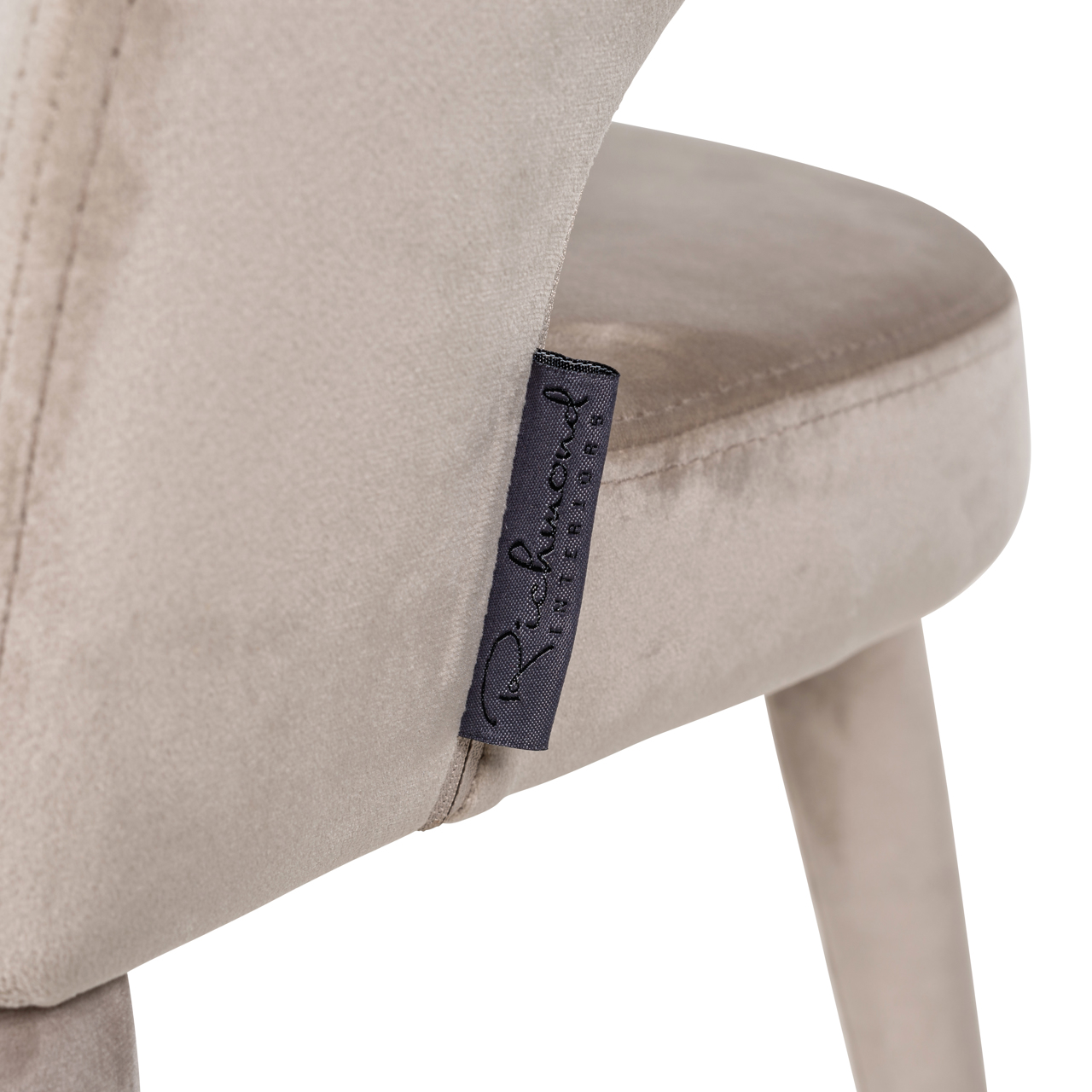 Richmond Interiors Eetkamerstoel Gia khaki velvet fire retardant