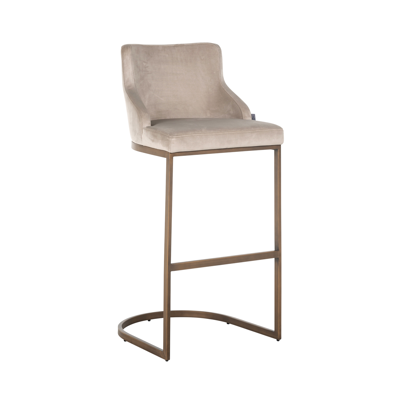 Richmond Interiors Barstoel Bolton khaki velvet brushed gold fire retardant (Set of 2)