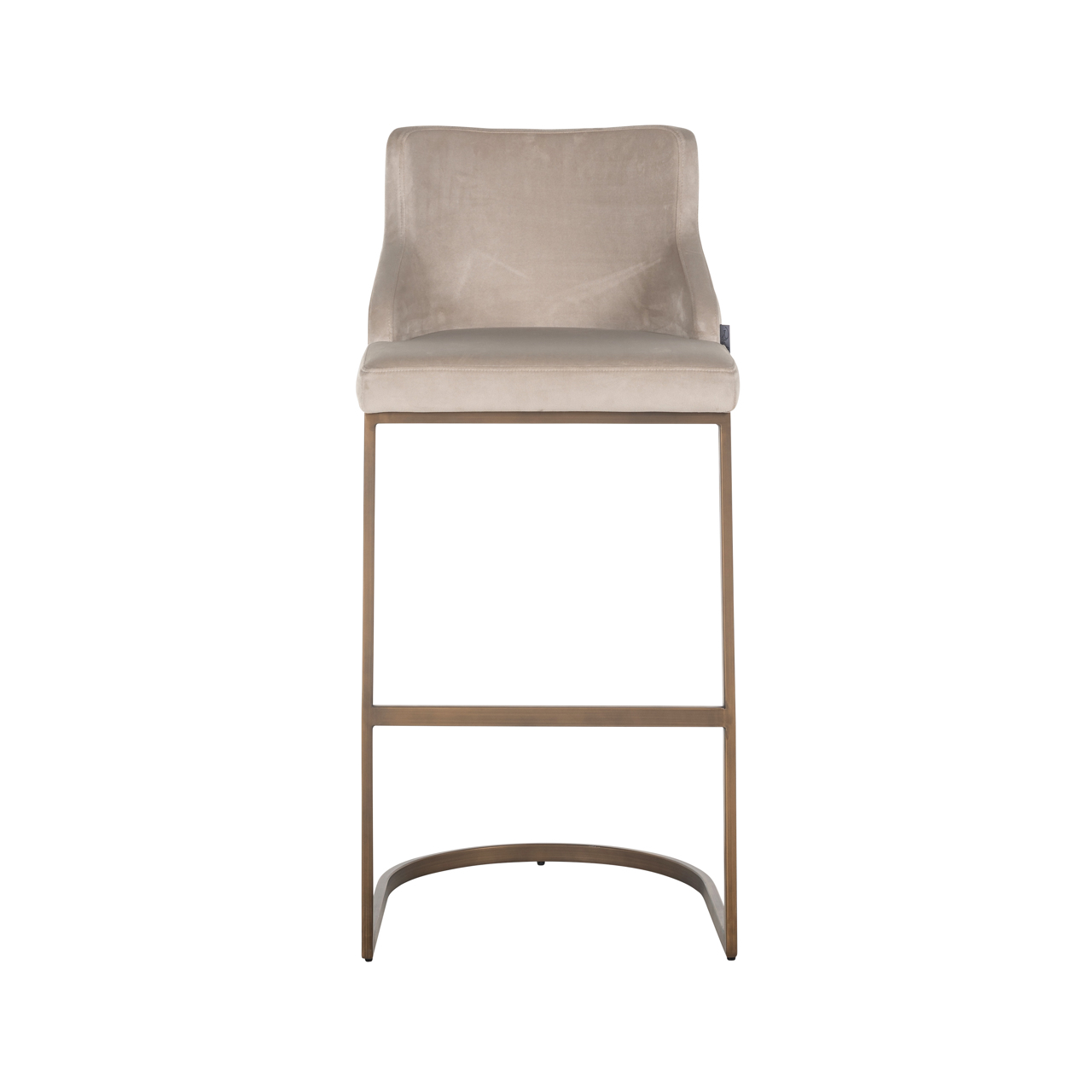 Richmond Interiors Barstoel Bolton khaki velvet brushed gold fire retardant (Set of 2)