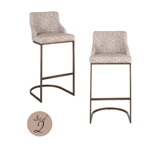 Richmond Interiors Barstoel Bolton natural geo (Set of 2)