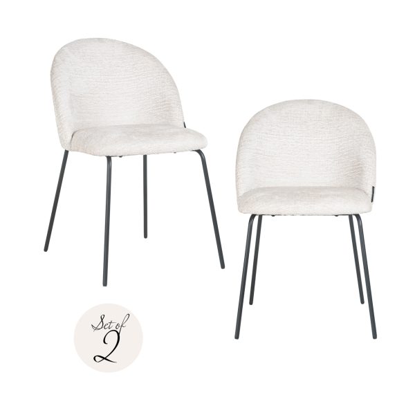 Richmond Interiors Eetkamerstoel Alyssa cream fusion (Set of 2)