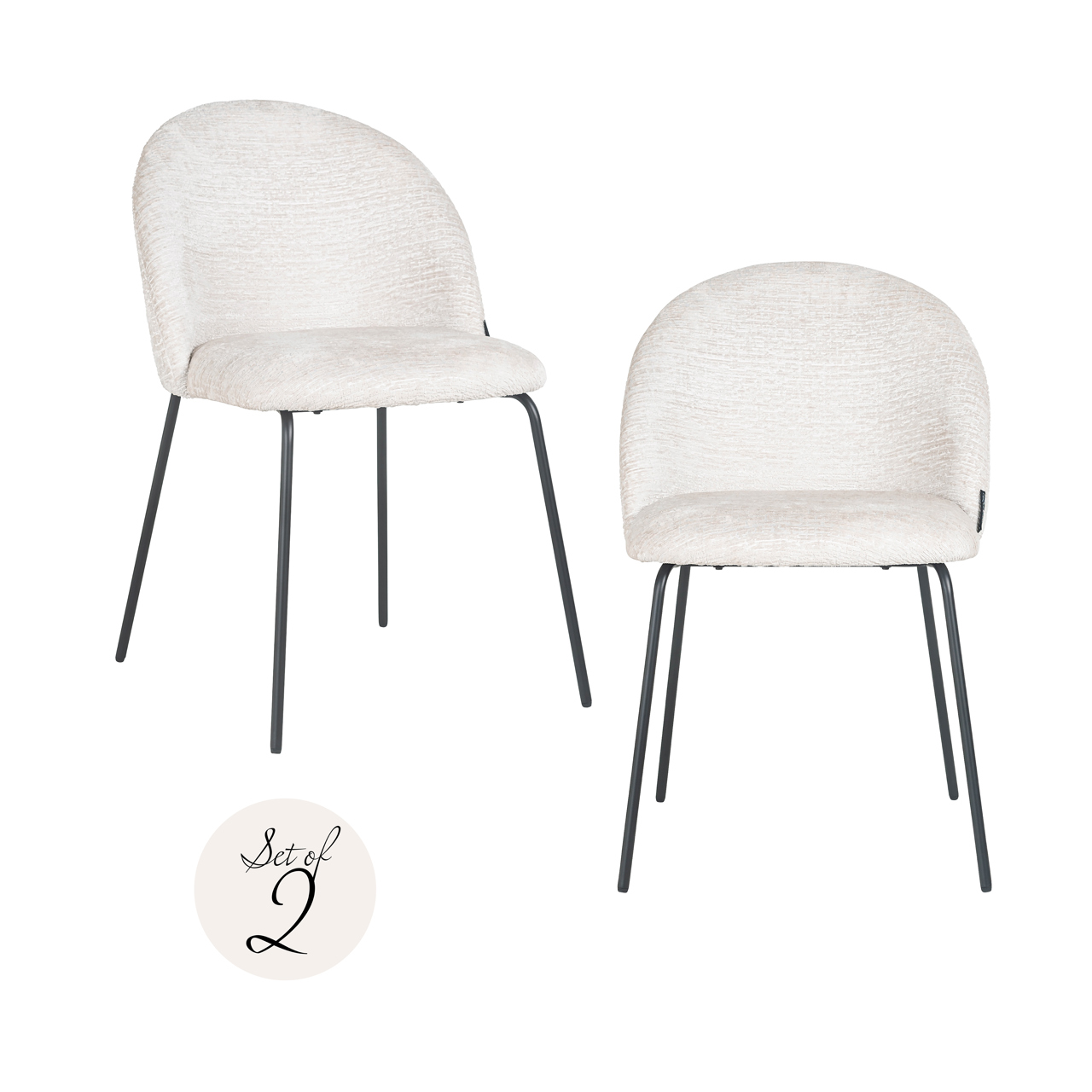 Richmond Interiors Eetkamerstoel Alyssa cream fusion (Set of 2)