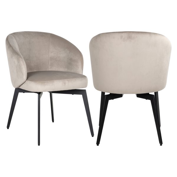 Richmond Interiors Eetkamerstoel Amphara khaki velvet fire retardant