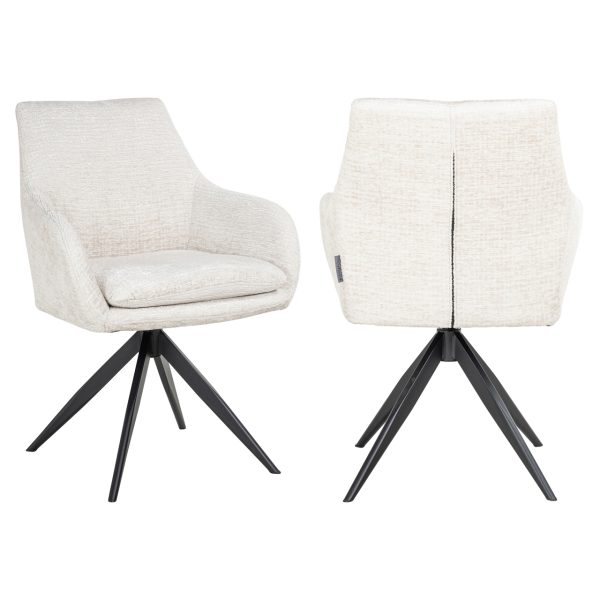 Richmond Interiors Eetkamerstoel Lisonne cream fusion swivel