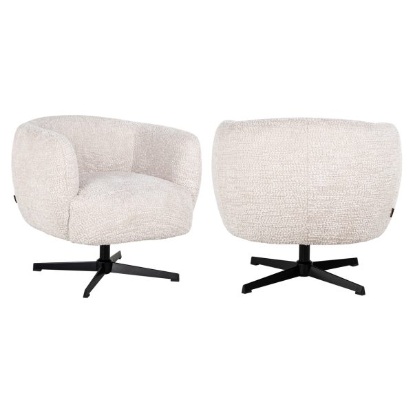 Richmond Interiors Lounge stoel Estelle lovely cream swivel