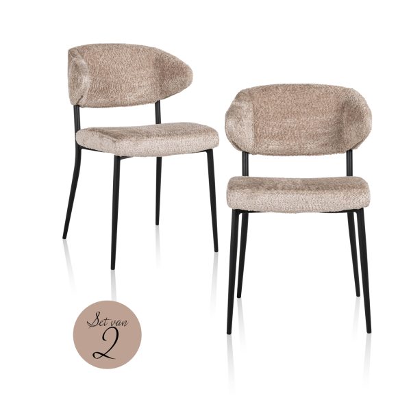Richmond Interiors Eetkamerstoel Bea sheep natural (Set of 2)