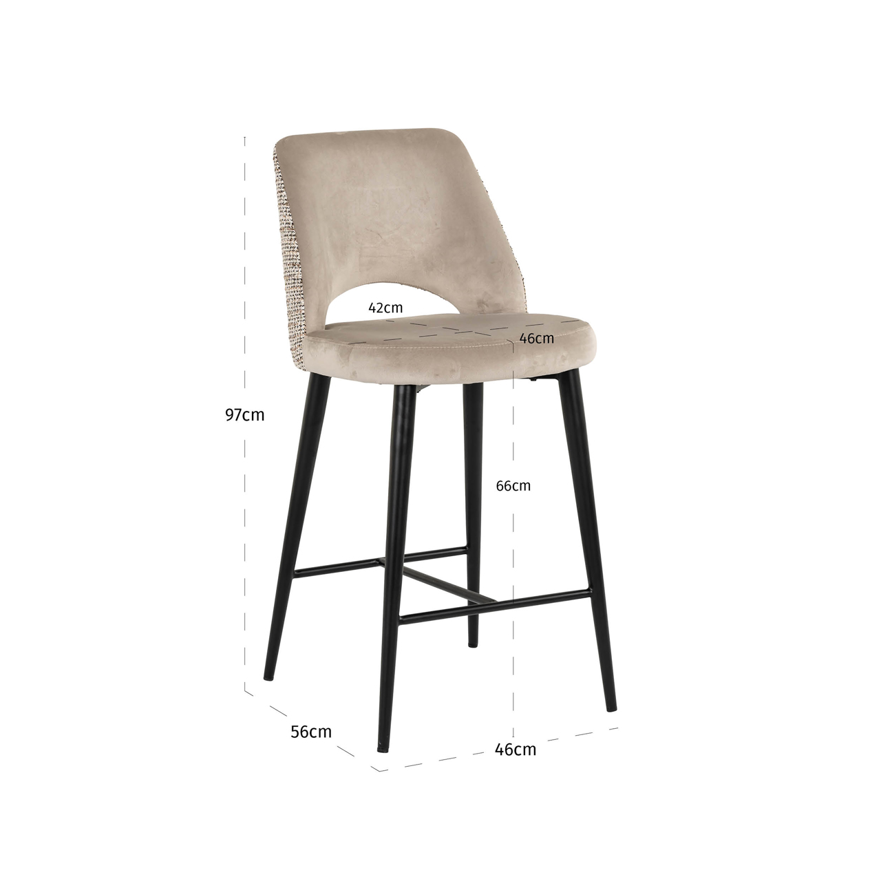 Richmond Interiors Counterstoel Tabitha trendy nature fire retardant