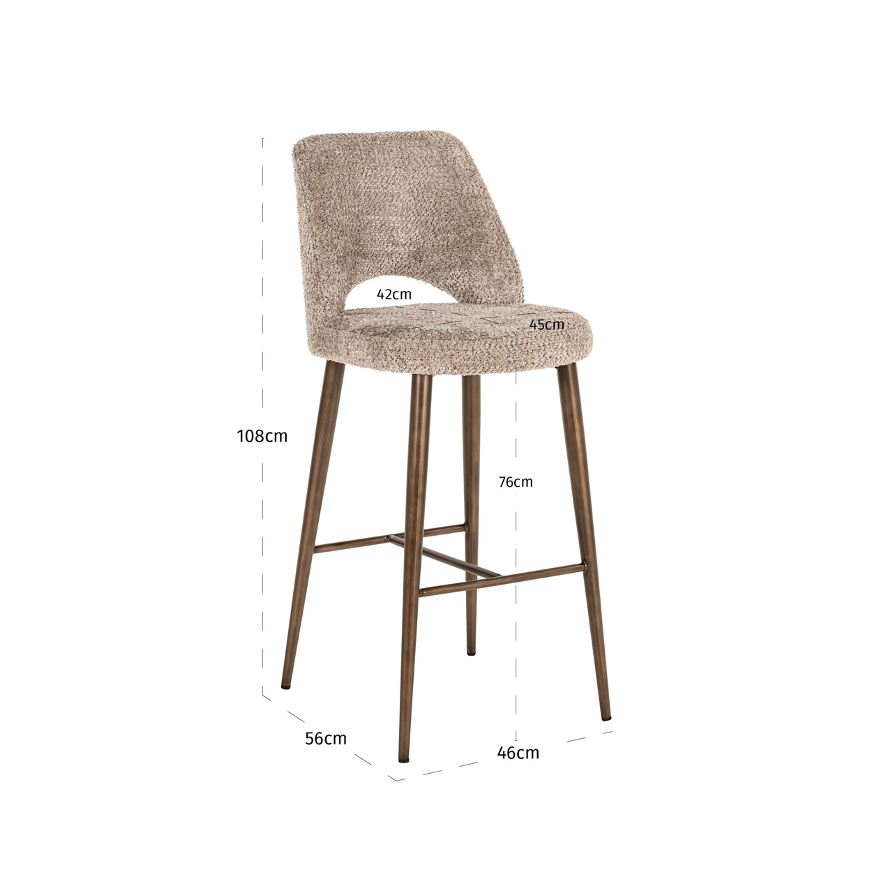 Richmond Interiors Barstoel Delphine lovely nature fire retardant