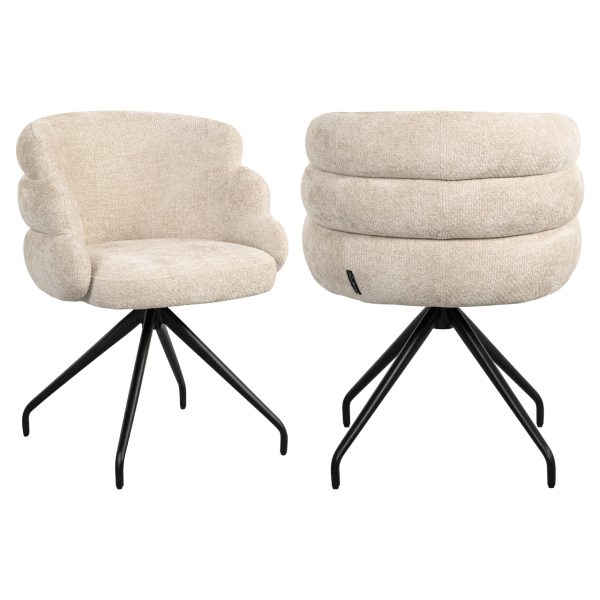 Richmond Interiors Eetkamerstoel Kayla cream unicorn swivel
